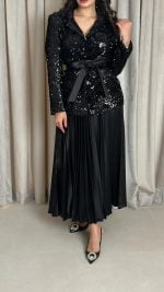 ⁦جاكيت ترترمع تنورة بلسيه⁩ - الصورة ⁦2⁩