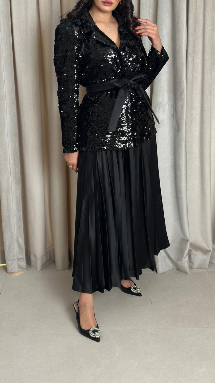 ⁦جاكيت ترترمع تنورة بلسيه⁩ - الصورة ⁦3⁩