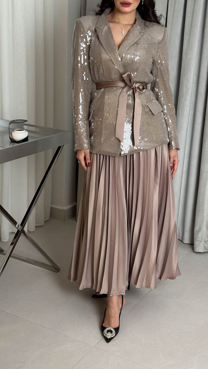 ⁦جاكيت ترترمع تنورة بلسيه⁩ - الصورة ⁦3⁩